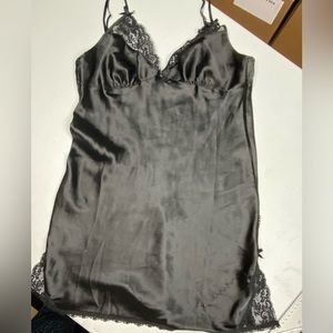 LS BLK Satin Wireless Chemise, M *P1078